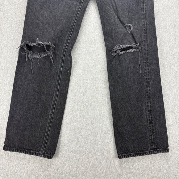 Denim Forum Jeans Womens 26 The Joni High Rise Loose Black Distressed Ripped - Picture 4 of 16